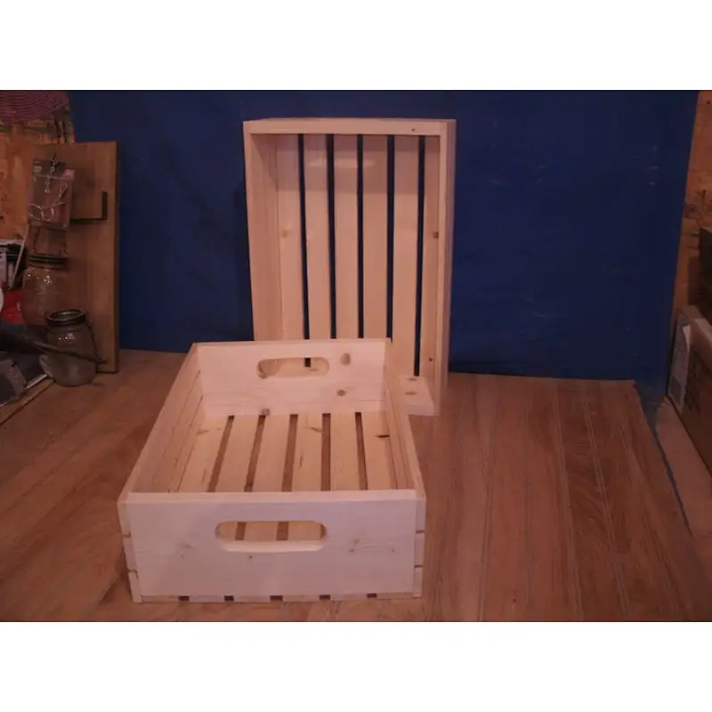 Wood storage crate, slatted wood crate 2020