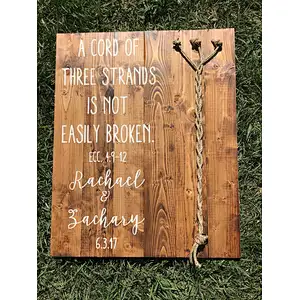 A Cord of 3 Strands Ecclesiastes 4:9-12 Wedding Ceremony Sign Unity Ceremony Sign Rustic Wedding Gift