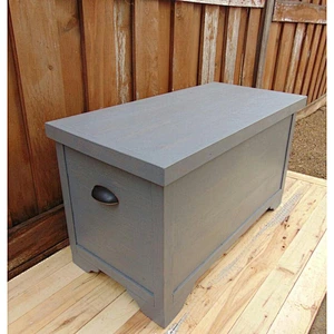 Gray hope chest, gray toy box, rustic blanket chest for foot of bed, storage trunk, 34