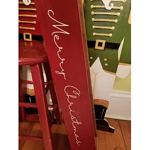2020 Rustic table centerpiece Farmhouse box, Seasonal decor Christmas decor, Red box Mason Jar Bottle