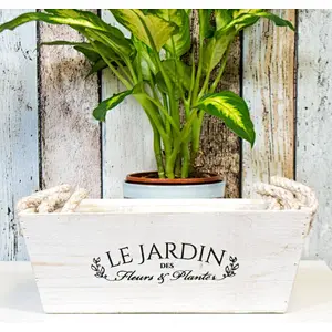 Rustic French Wooden Rope Plant Pots