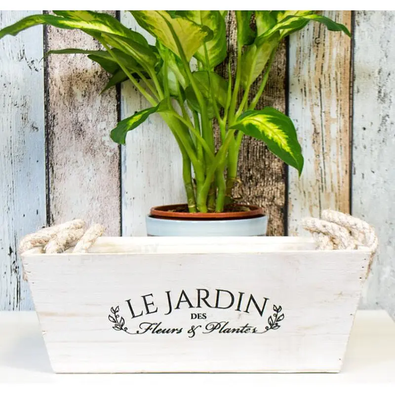 Rustic French Wooden Rope Plant Pots