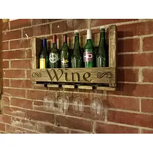 Rustic Wine Wall-mounted Shelf For Family