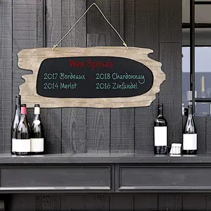 Rustic Barnwood Wall Mounted Hanging Chalkboard Sign. Made from Distressed Wood & Rope Hanger. 33