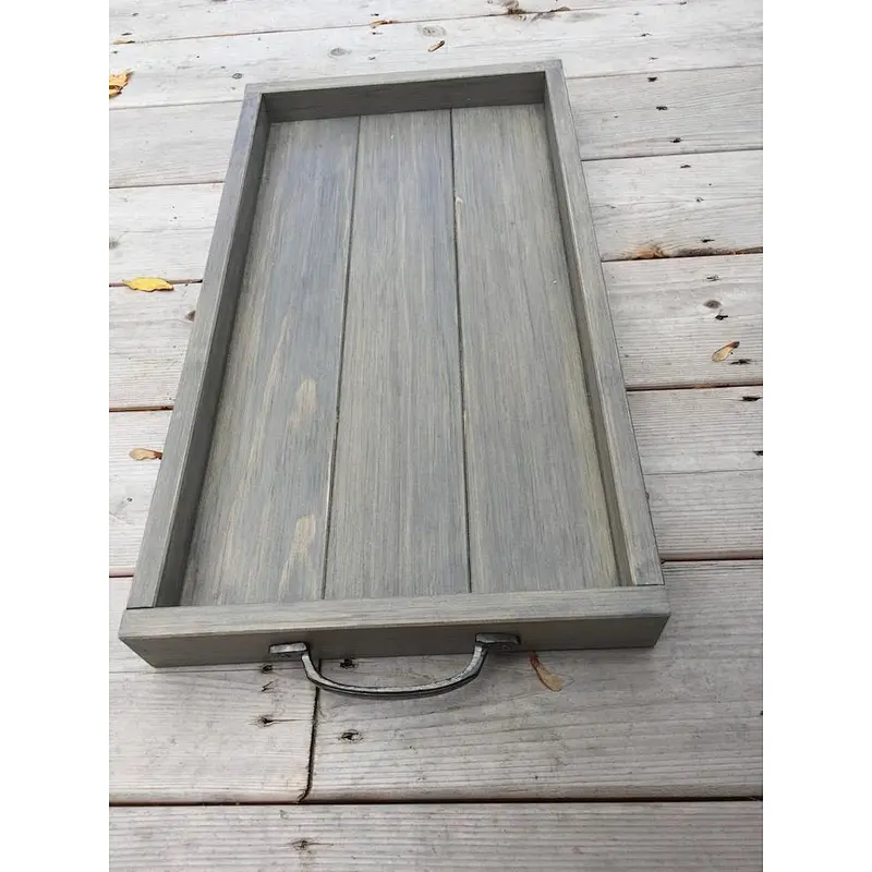 Rustic Wooden Serving Tray  Farmhouse Home Decor Rustic Ottoman Tray