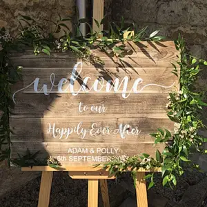 customize in   vintage  wooden sign frame  wood sign custom Wooden Wedding Sign - Happy Ever After
