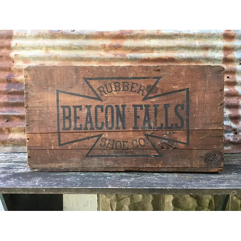 Beacon Falls Rubber Shoes Maltese Cross Wood Crate
