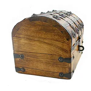 Well Pack Box Large Treasure Chest Wood Keepsake Jewelry Box Toy Treasure Box 8