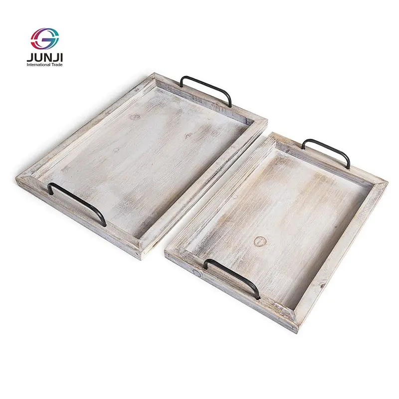 Rustic wooden decorated tray