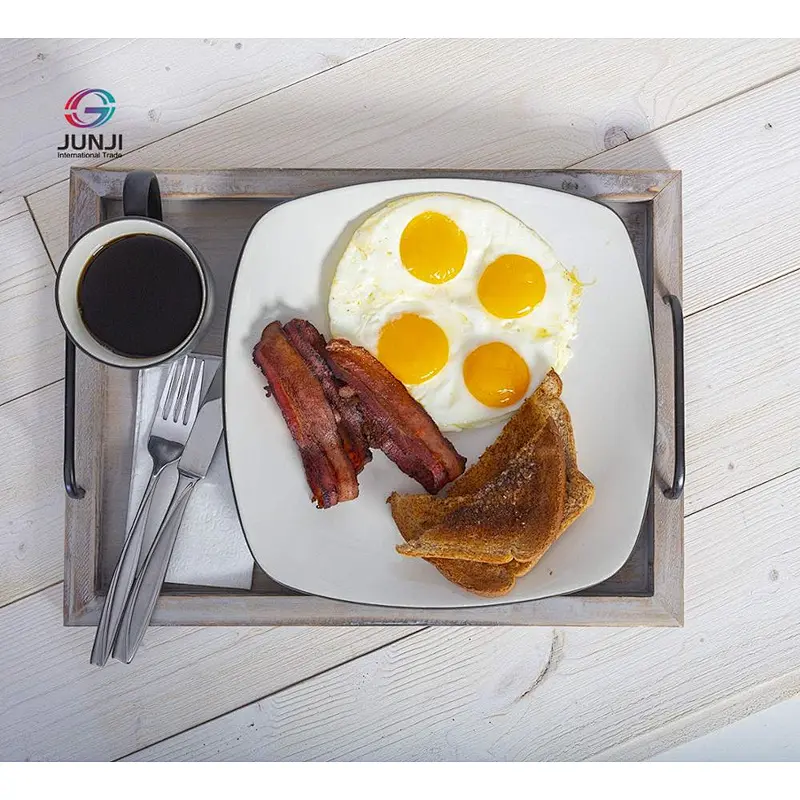 Rustic wooden decorated tray