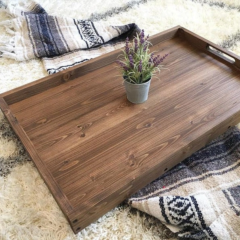 Rustic Wooden Ottoman Tray 2020