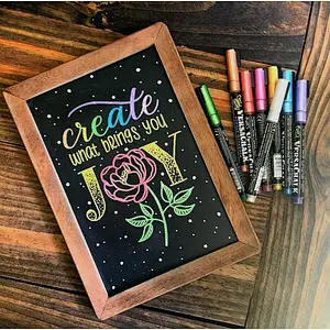 Small Rustic Hanging Chalkboard Sign with Wood Frame and Magnetic Surface for Kitchen Menu Wedding