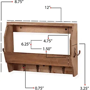 Rustic wood floating wall shelves wall shelf with hooks wood wall shelves
