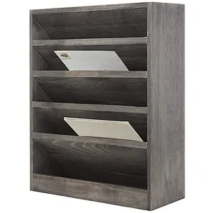 Vintage Gray Wood Wall-Mounted Document Organizer Rack,farmhouse decor