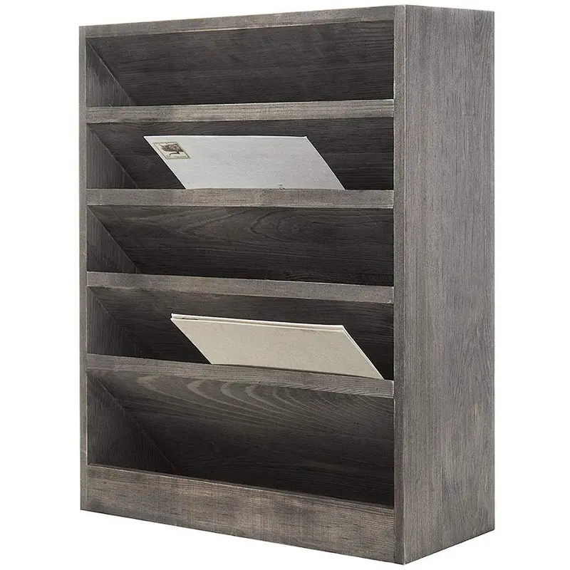 Vintage Gray Wood Wall-Mounted Document Organizer Rack,farmhouse decor