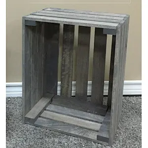 Antique Gray Stained Rustic Wood Crate-Elemantries Keeper & Mover | Fruits & Vegetables
