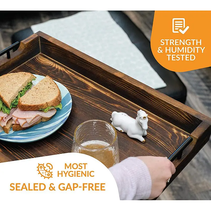 Wooden Decorated TrayWood Dinner Plate Tray Bread Unfinished Wood TraysWooden Trays and BoxesWooden Serving TraysWith Handle