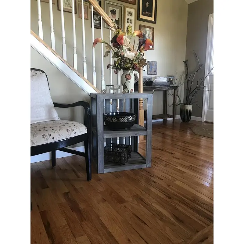 End Table/Nightstand Wood Crate Antique Gray Stained