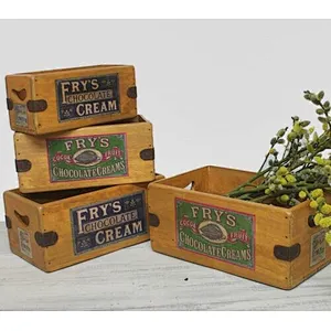 Custom Cheap Vintage Box Gift Wooden Retro Storage Crate Hamper