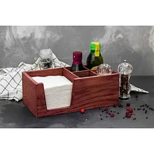 Personalized napkin holder Salt and pepper caddy with napkin holder
