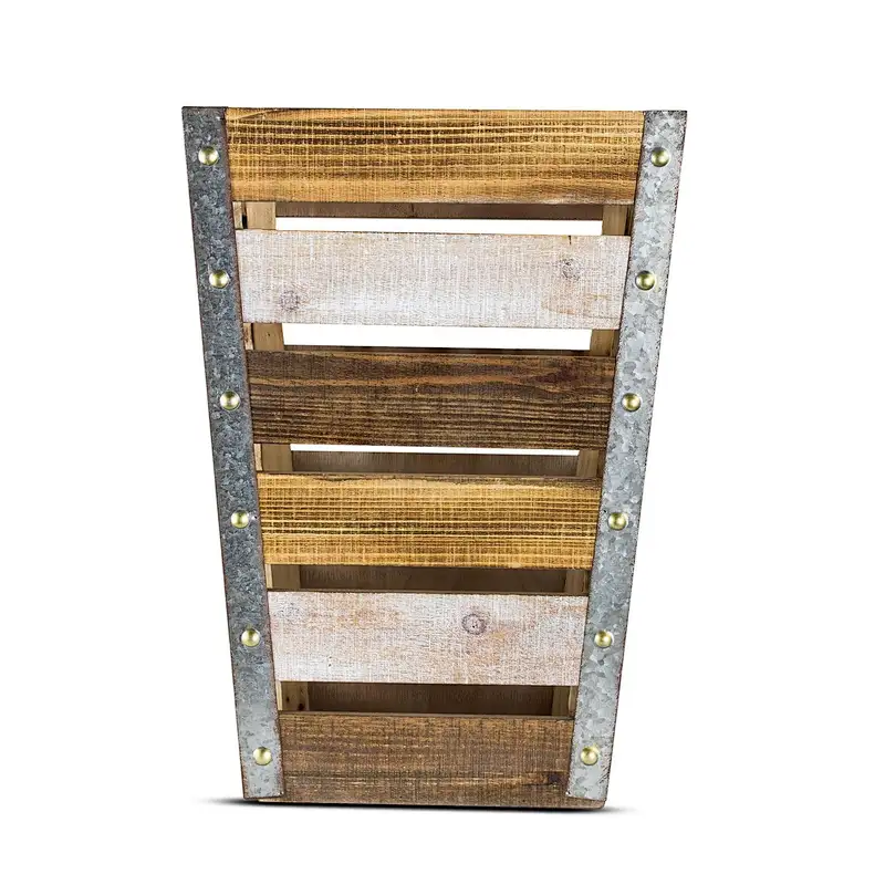 American Art Decor Medium Wood Metal Storage Crate,wooden boxes
