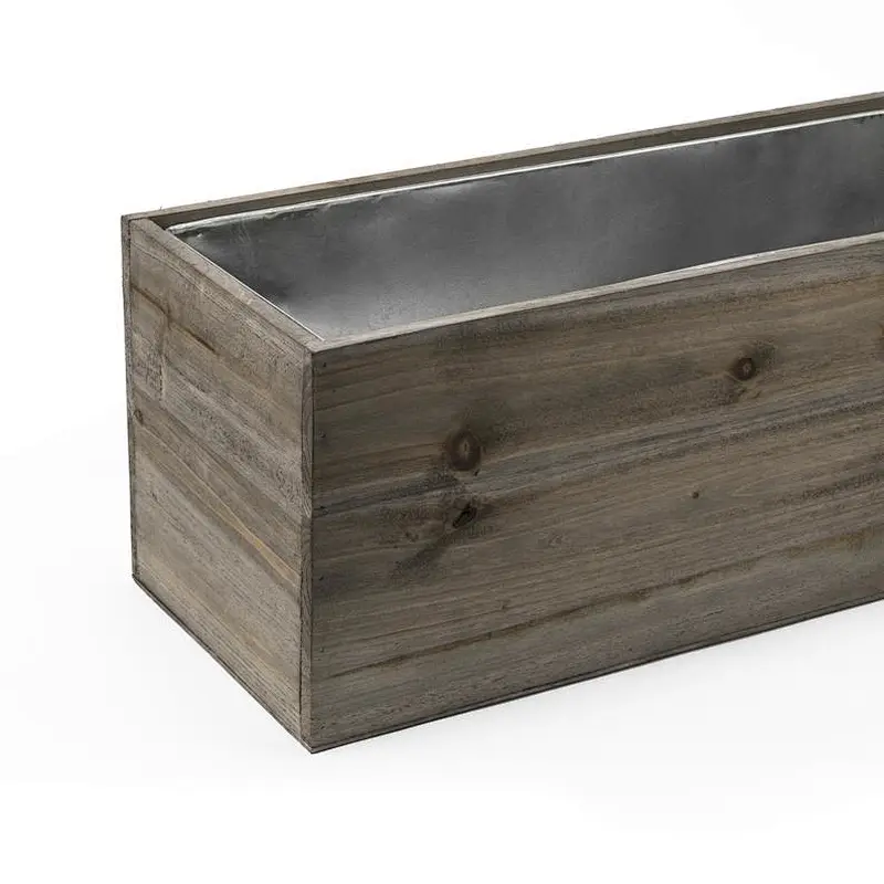 Rustic Farmhouse Succulent Cactus Planter Garden Centerpiece with Removable Metal Zinc Liner