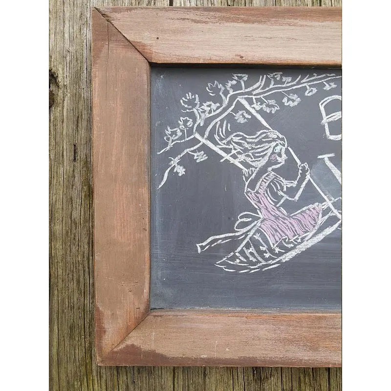 Real Slate Chalkboard in Rustic Wooden Frame