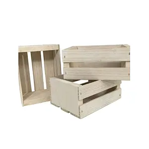 Pine Crate Wooden Box Rustic Storage Wood or Centerpiece Decor Antique  Ufinish