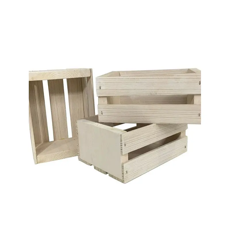 Pine Crate Wooden Box Rustic Storage Wood or Centerpiece Decor Antique  Ufinish