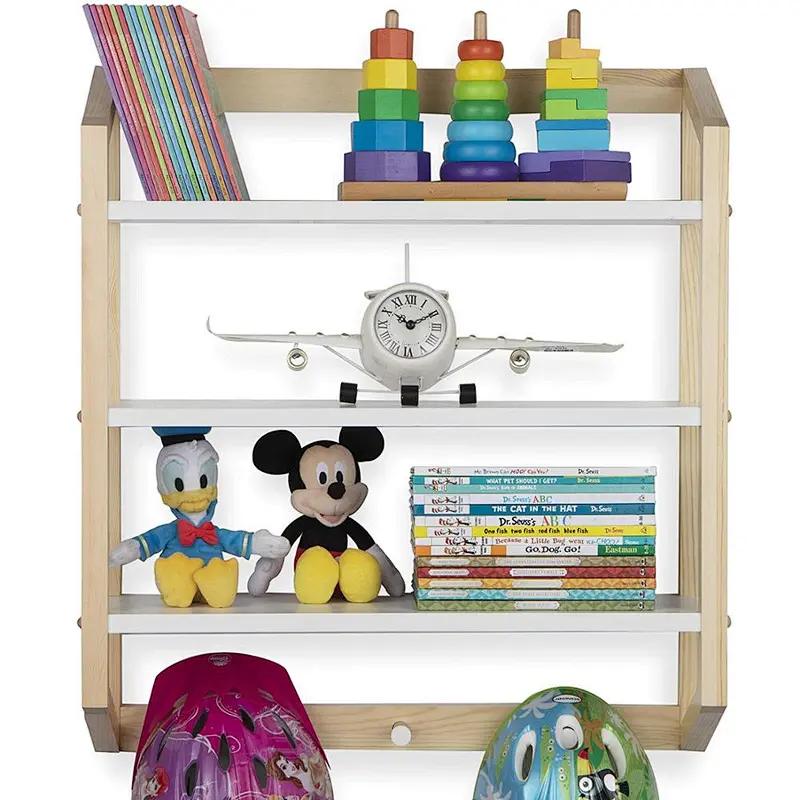 wall rack shelfmail holder and coat key rack Wall Mount Kids Bookshelf 3 Tier Shelf Unit with Diaper wall shelf decormount shelf