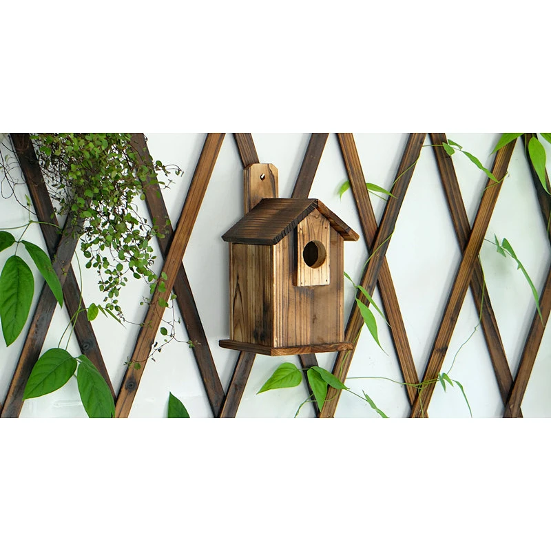 JUNJI Best Bird House Wood New Cedar Wooden Decorative Birdhouse Hanging Nest Rustic
