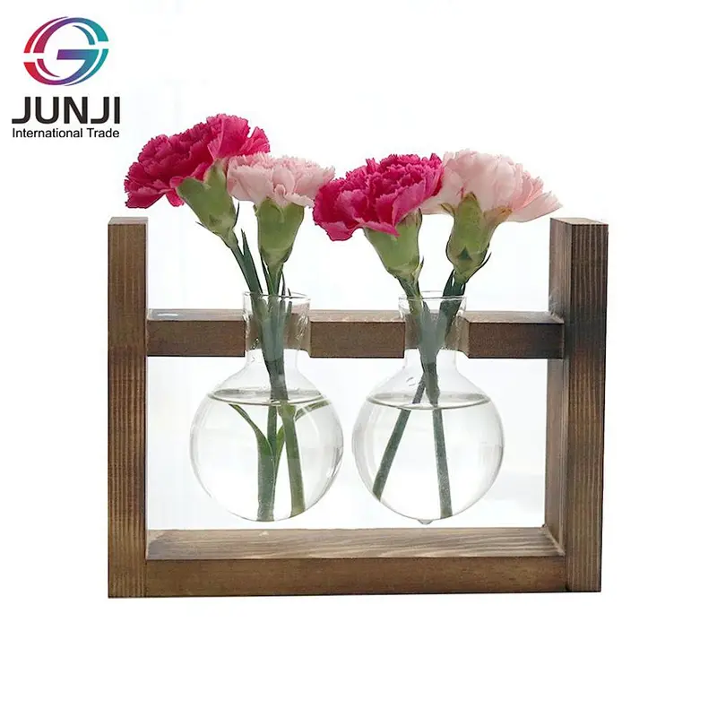 Retro Solid Wooden Stand for Hydroponics Plants Home Garden Wedding Decor