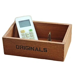 Rustic Antique Wooden Storage Box Vintage Crates Trugs Desktop Stationery Organizer Home