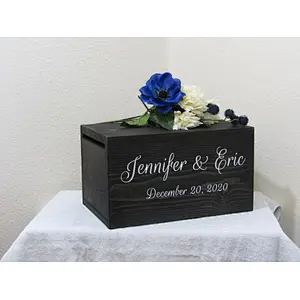 Rustic Cheapest Custom card box holder Honeymoon fund box  Locked wedding card box