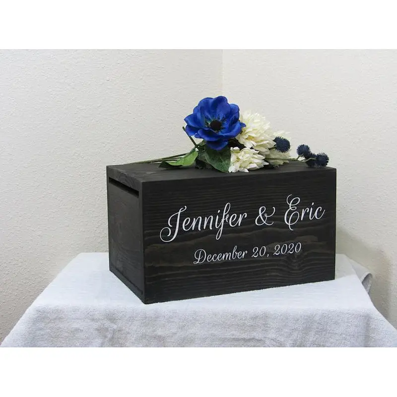 Rustic Cheapest Custom card box holder Honeymoon fund box  Locked wedding card box