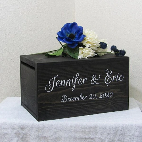 Rustic Cheapest Custom card box holder Honeymoon fund box  Locked wedding card box