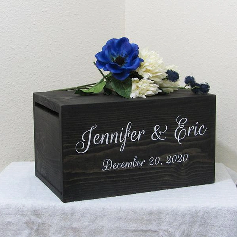 Rustic Cheapest Custom card box holder Honeymoon fund box  Locked wedding card box