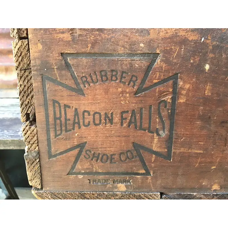 Beacon Falls Rubber Shoes Maltese Cross Wood Crate
