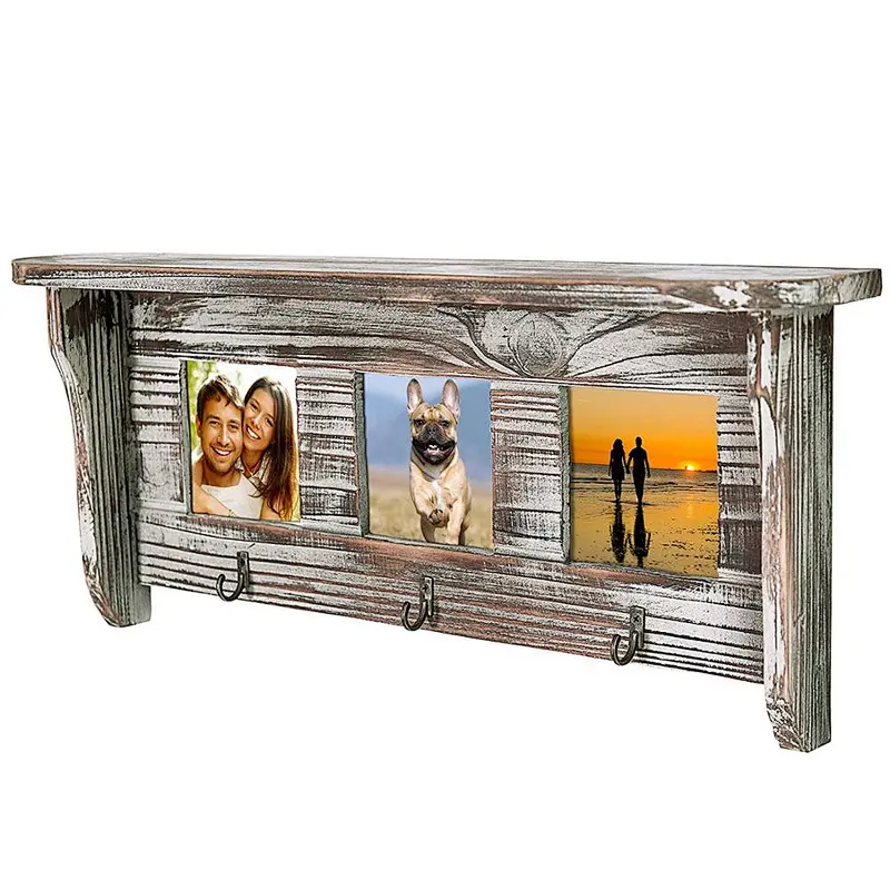 fir wood,display shelf,photo,key hooksshelf mount wall bracket wood decorativemail holder and coat key rackwall mount