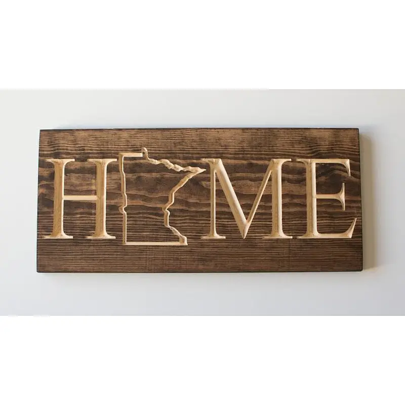 wood sign custom wood signs to decorate wallsMinnesota Home-MN Carved Wooden Signs - MN State Sign - Wood Decor Signs