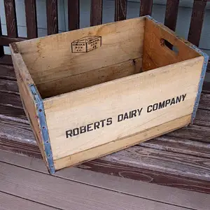 Vintage Roberts Dairy Milk  wooden Crate