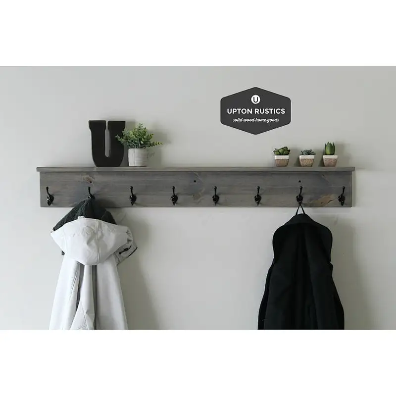 Wall shelf with hooks  book shelf wooden wall mounted shelf wall floating for bedroom
