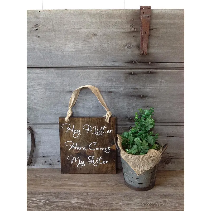 Wooden sign, Flower girl, bride ,  wedding decor,rustic home