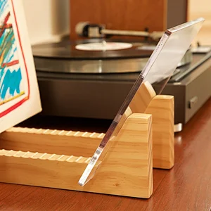 Rustic wholesale delicate cheap Perfect  Singles Display Unit - Stores and Supports up to 50 Albums (Natural)Wooden record  rack