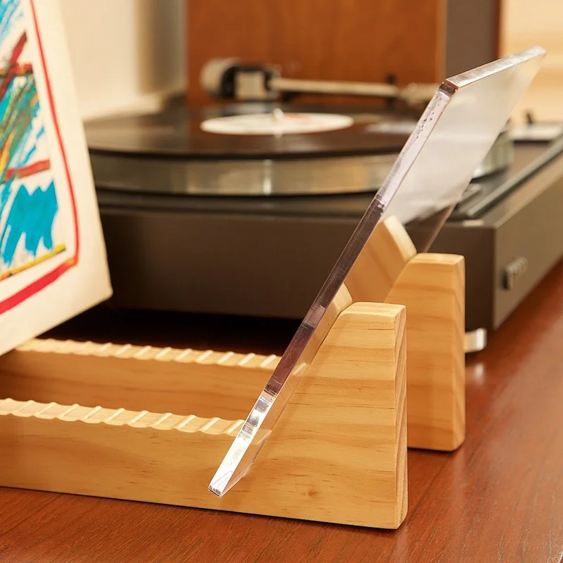Rustic wholesale delicate cheap Perfect  Singles Display Unit - Stores and Supports up to 50 Albums (Natural)Wooden record  rack
