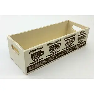 Vintage Coffee Storage Box Wood Crate Pod Storage Container Organizer Small Mini