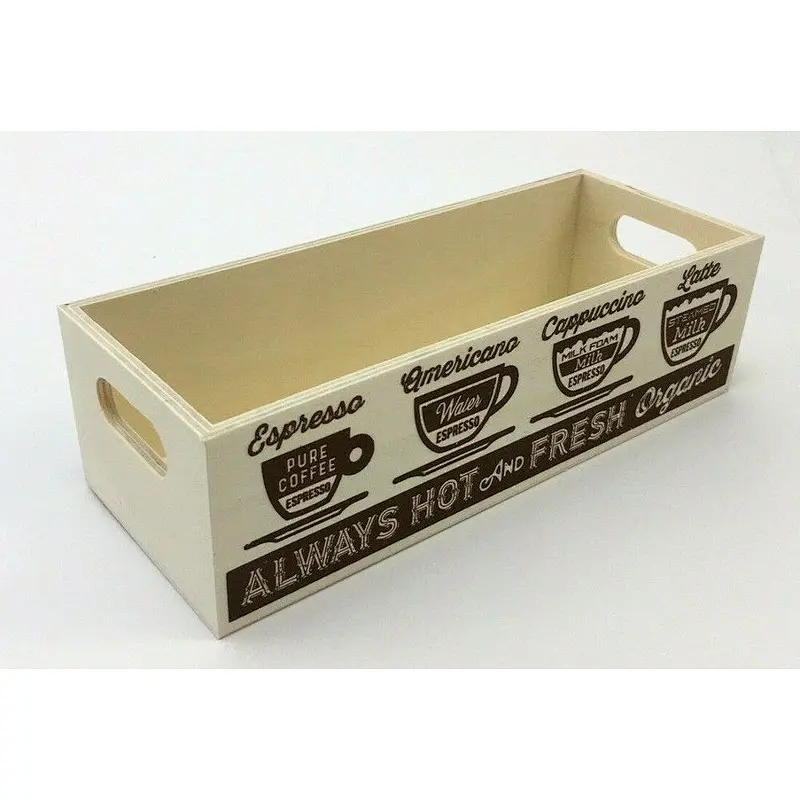 Vintage Coffee Storage Box Wood Crate Pod Storage Container Organizer Small Mini