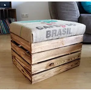 Vintage Style Apple Crate Seat wood crate storage  rustic wooden crate  with lid shabby chic