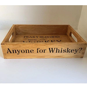 Drinks Tray Anyone for Whiskey Gin decorative shabby chic wooden tray Wooden Serving Trays Wooden Decorated Tray