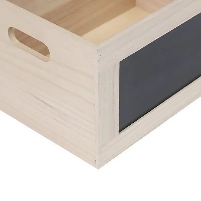 Advertising crate, garden crate,Set of 4 Chalkboard Wood Crates w/ Cut-out Handles